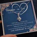 to my daughter in law necklace daughter in law gifts for wedding day gifts for daughter in law from mother in law necklace present - ON CLOUD NINE GIFTS