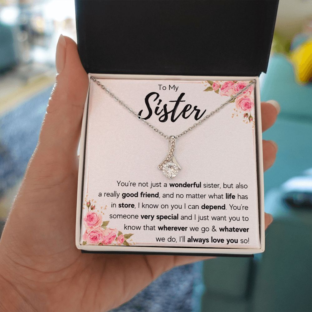 best sister gifts from sister birthday gifts for women christmas gift for sister jewelry sister necklaces sister wedding gift - ON CLOUD NINE GIFTS