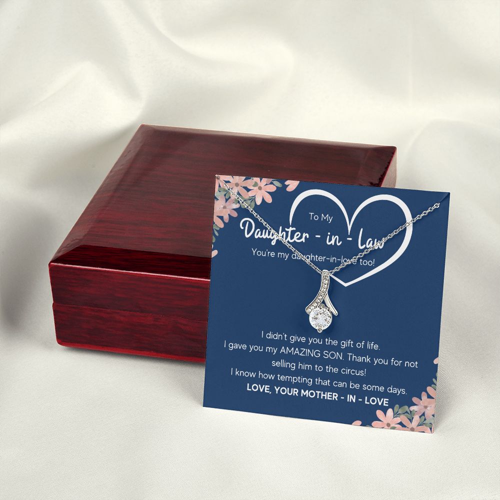 to my daughter in law necklace daughter in law gifts for wedding day gifts for daughter in law from mother in law necklace present - ON CLOUD NINE GIFTS