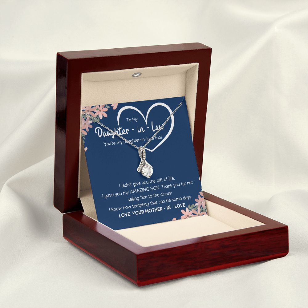 to my daughter in law necklace daughter in law gifts for wedding day gifts for daughter in law from mother in law necklace present - ON CLOUD NINE GIFTS