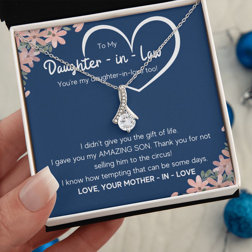to my daughter in law necklace daughter in law gifts for wedding day gifts for daughter in law from mother in law necklace present - ON CLOUD NINE GIFTS