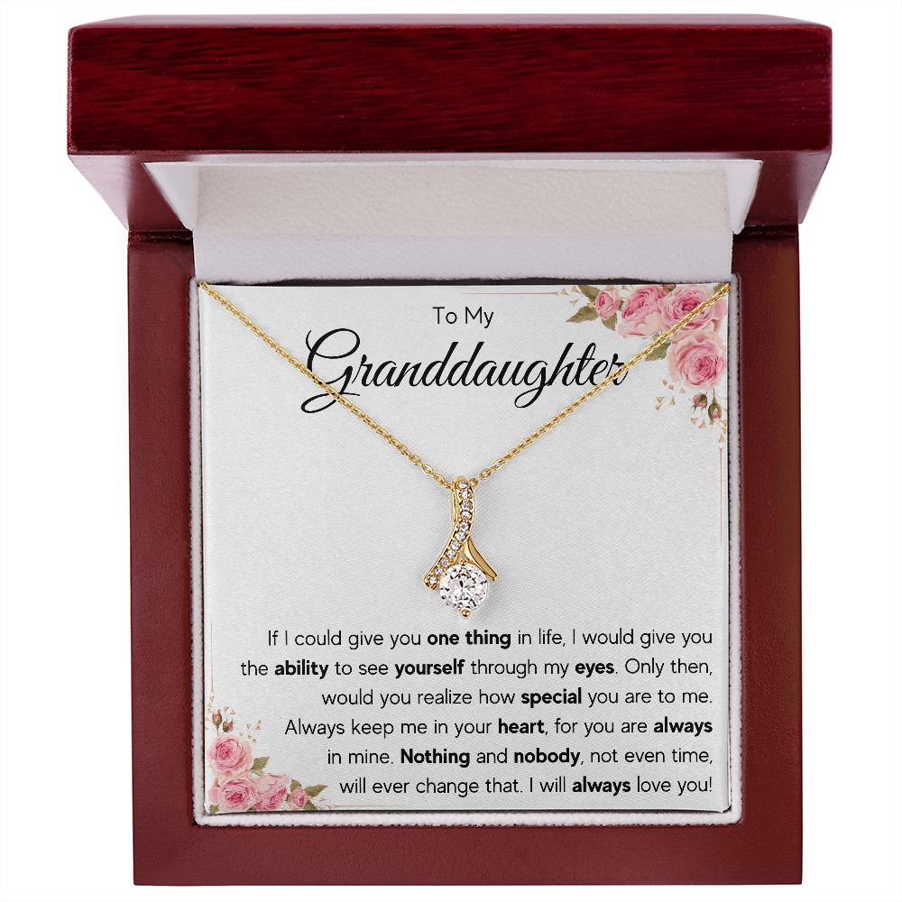 granddaughter pendant, jewerly,granddaughter necklace gifts from grandma, granddaughter birthday, valentine day gift, message card necklace - ON CLOUD NINE GIFTS