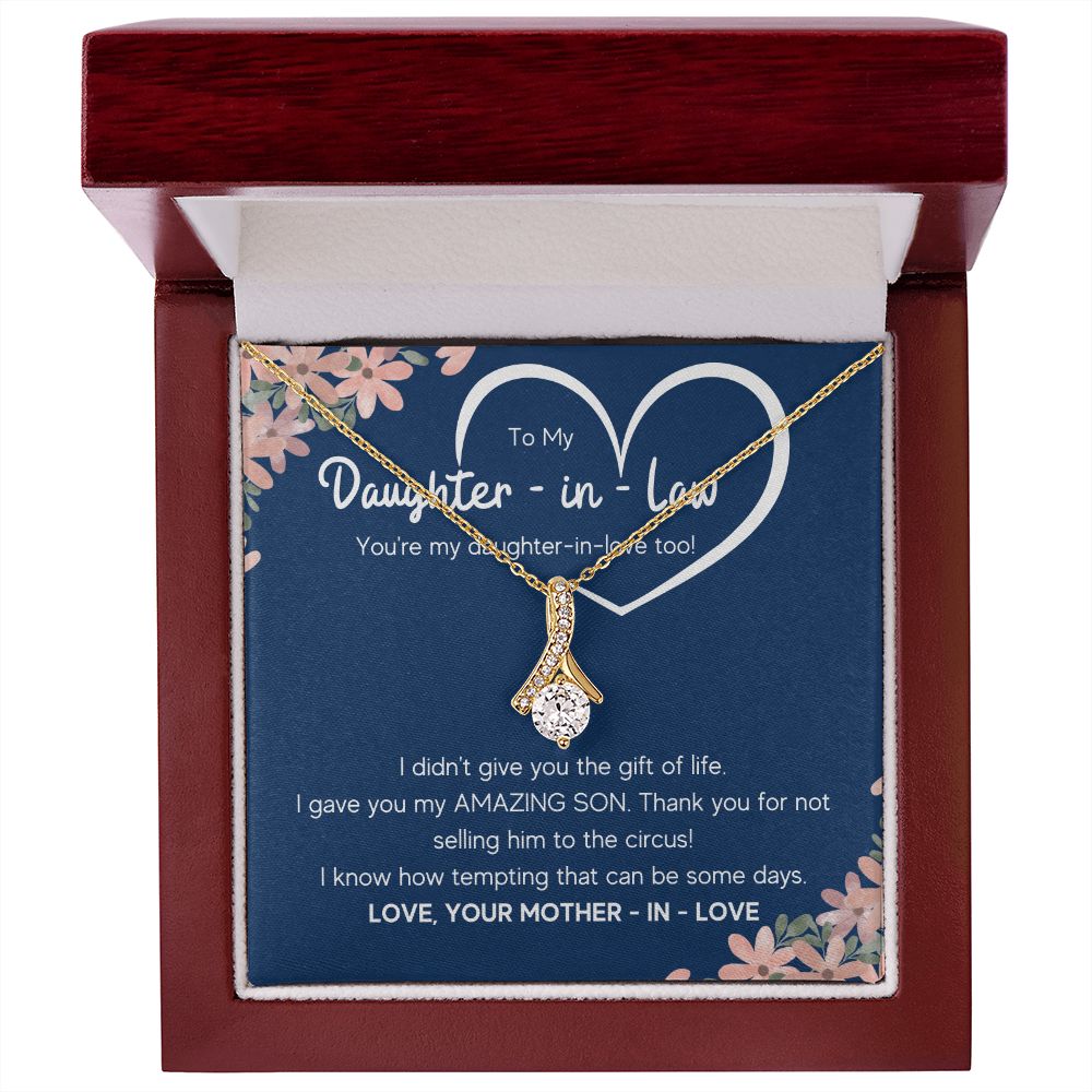 to my daughter in law necklace daughter in law gifts for wedding day gifts for daughter in law from mother in law necklace present - ON CLOUD NINE GIFTS