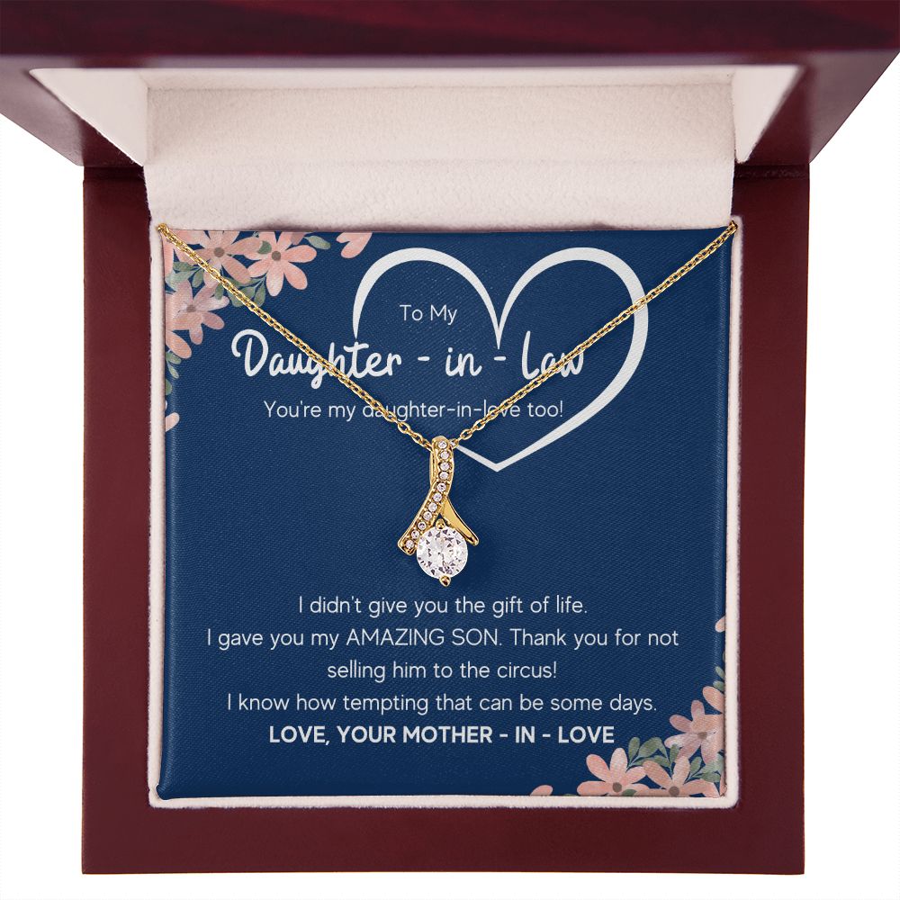 to my daughter in law necklace daughter in law gifts for wedding day gifts for daughter in law from mother in law necklace present - ON CLOUD NINE GIFTS