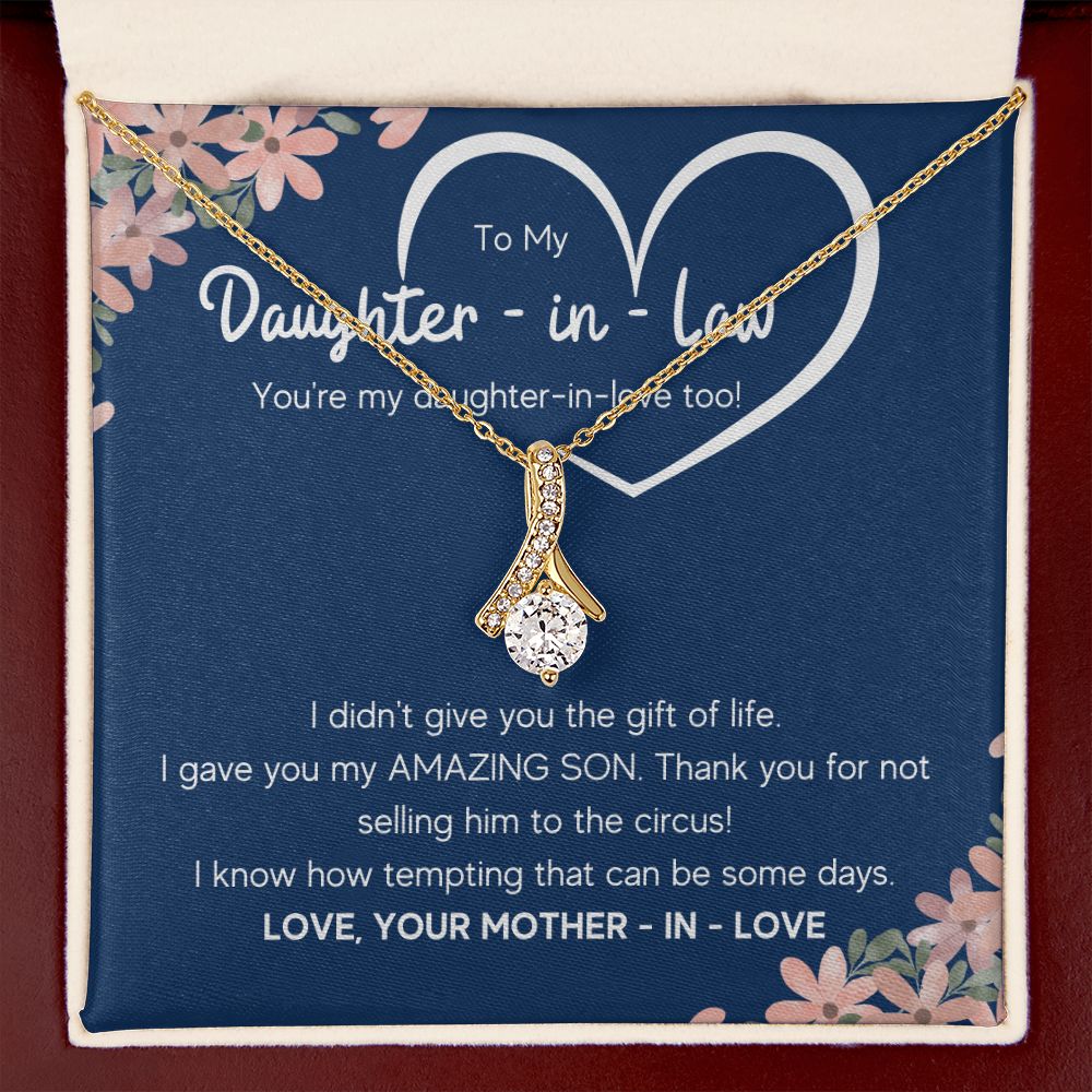 to my daughter in law necklace daughter in law gifts for wedding day gifts for daughter in law from mother in law necklace present - ON CLOUD NINE GIFTS
