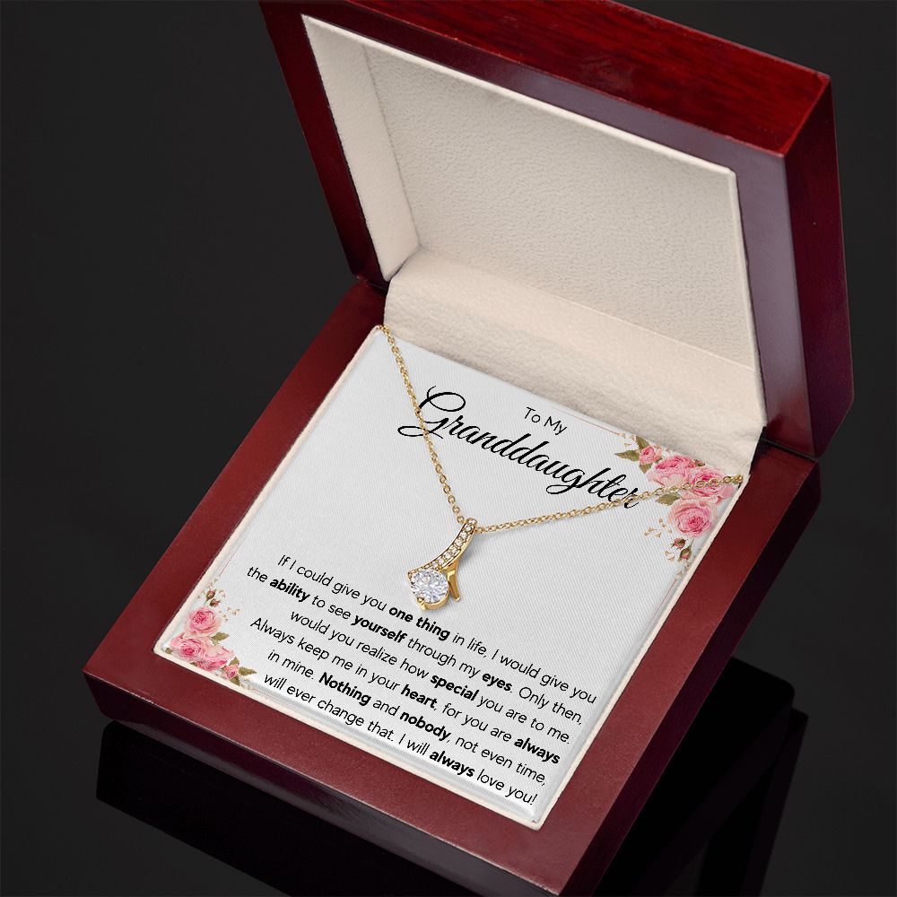granddaughter pendant, jewerly,granddaughter necklace gifts from grandma, granddaughter birthday, valentine day gift, message card necklace - ON CLOUD NINE GIFTS