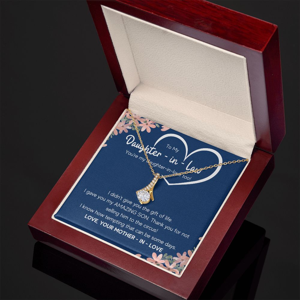 to my daughter in law necklace daughter in law gifts for wedding day gifts for daughter in law from mother in law necklace present - ON CLOUD NINE GIFTS