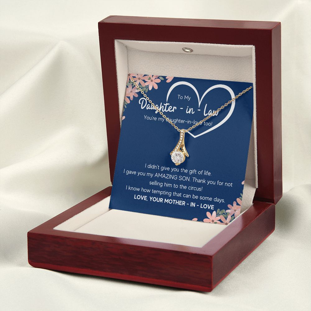 to my daughter in law necklace daughter in law gifts for wedding day gifts for daughter in law from mother in law necklace present - ON CLOUD NINE GIFTS