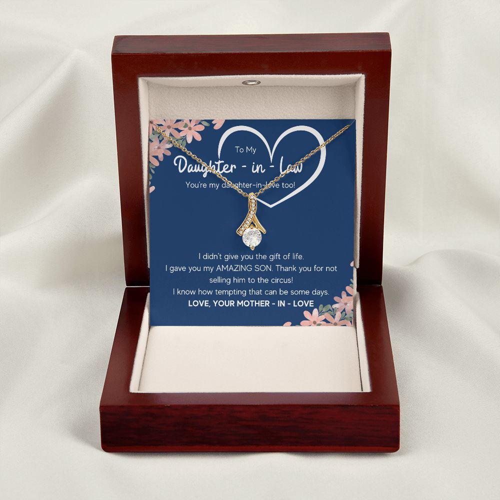 to my daughter in law necklace daughter in law gifts for wedding day gifts for daughter in law from mother in law necklace present - ON CLOUD NINE GIFTS