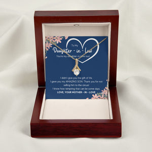 to my daughter in law necklace daughter in law gifts for wedding day gifts for daughter in law from mother in law necklace present - ON CLOUD NINE GIFTS