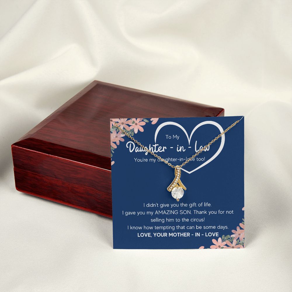 to my daughter in law necklace daughter in law gifts for wedding day gifts for daughter in law from mother in law necklace present - ON CLOUD NINE GIFTS