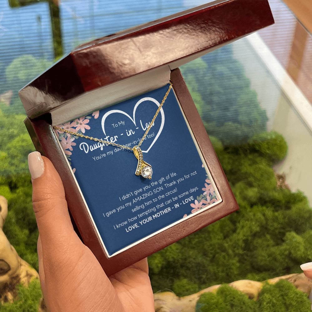 to my daughter in law necklace daughter in law gifts for wedding day gifts for daughter in law from mother in law necklace present - ON CLOUD NINE GIFTS