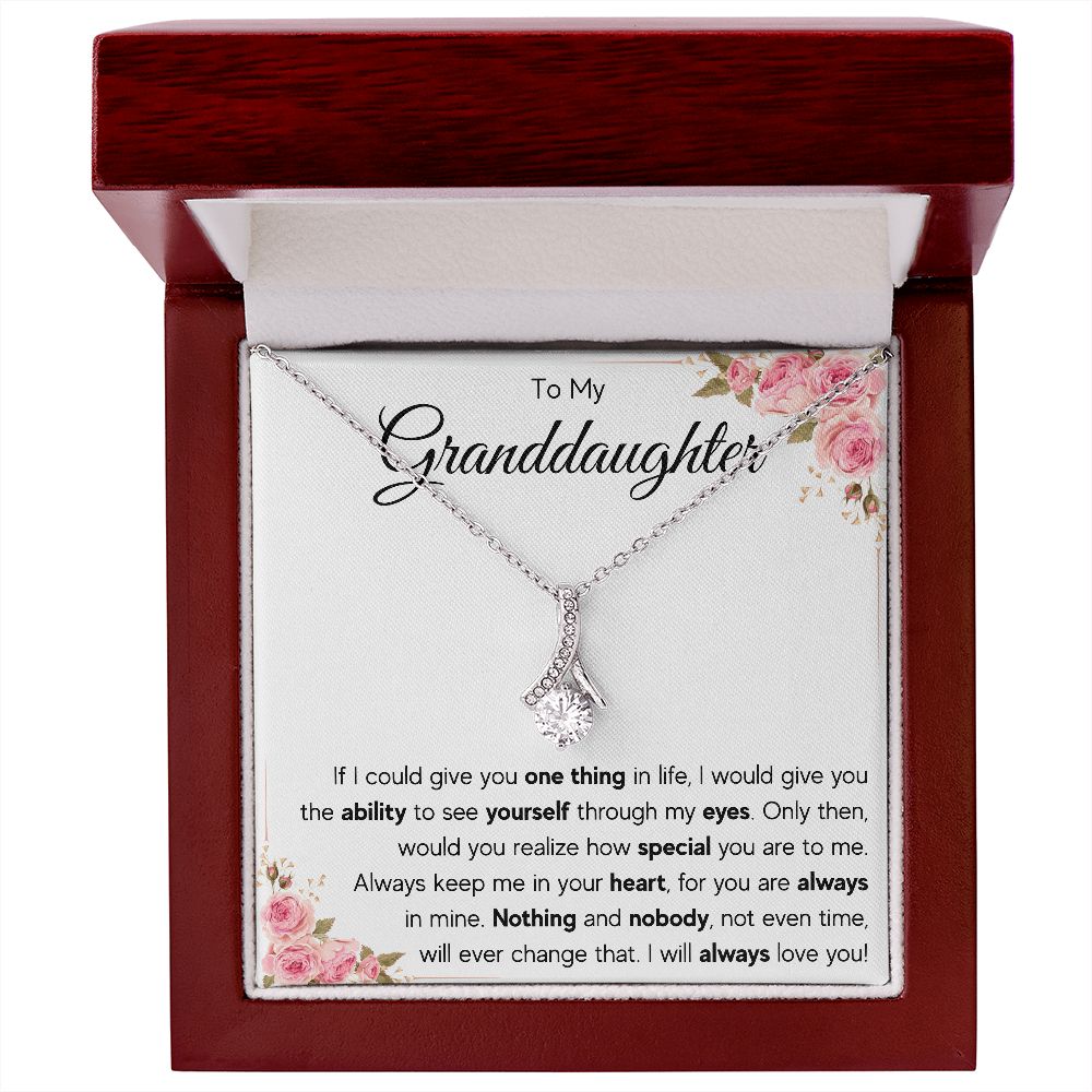 granddaughter pendant, jewerly,granddaughter necklace gifts from grandma, granddaughter birthday, valentine day gift, message card necklace - ON CLOUD NINE GIFTS