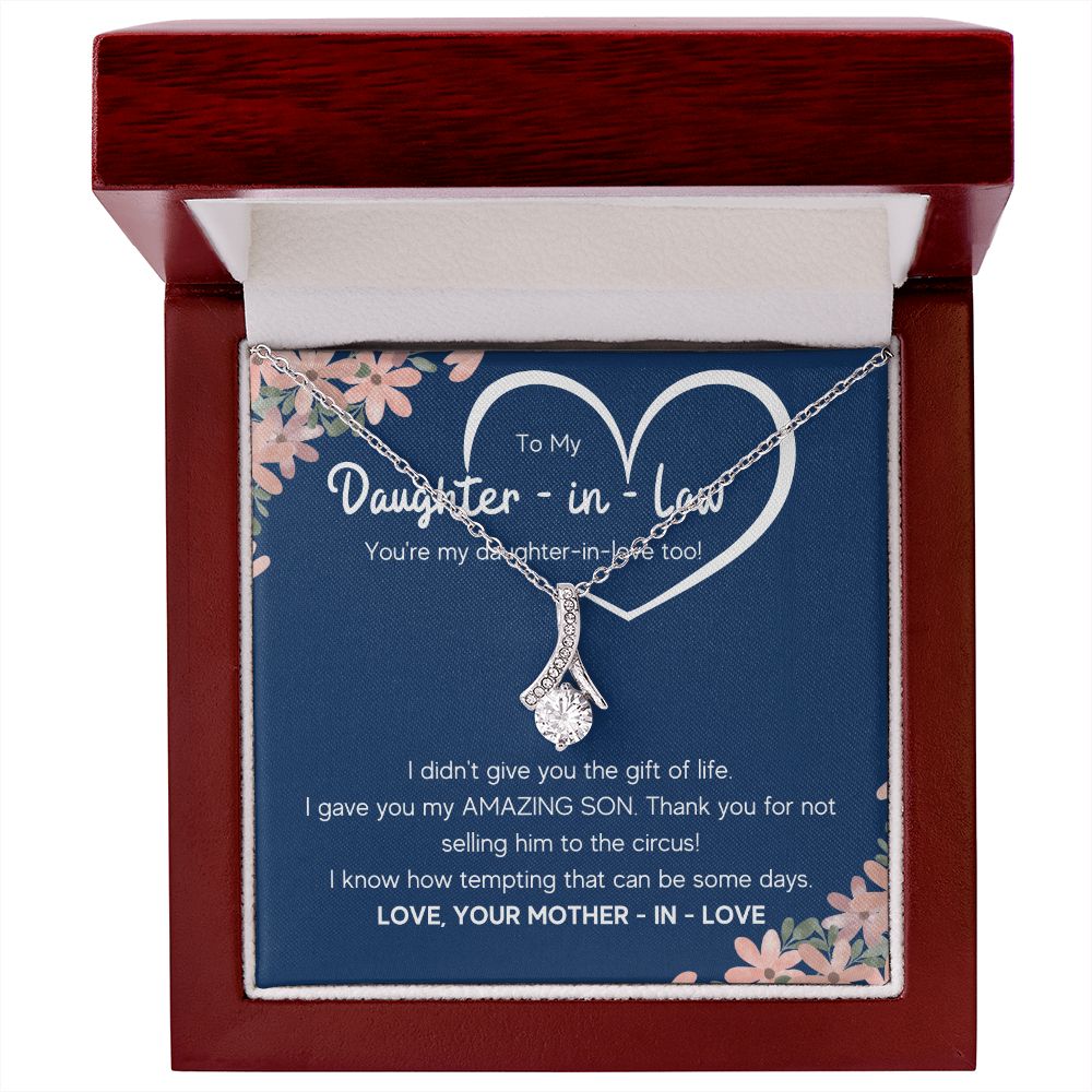 to my daughter in law necklace daughter in law gifts for wedding day gifts for daughter in law from mother in law necklace present - ON CLOUD NINE GIFTS