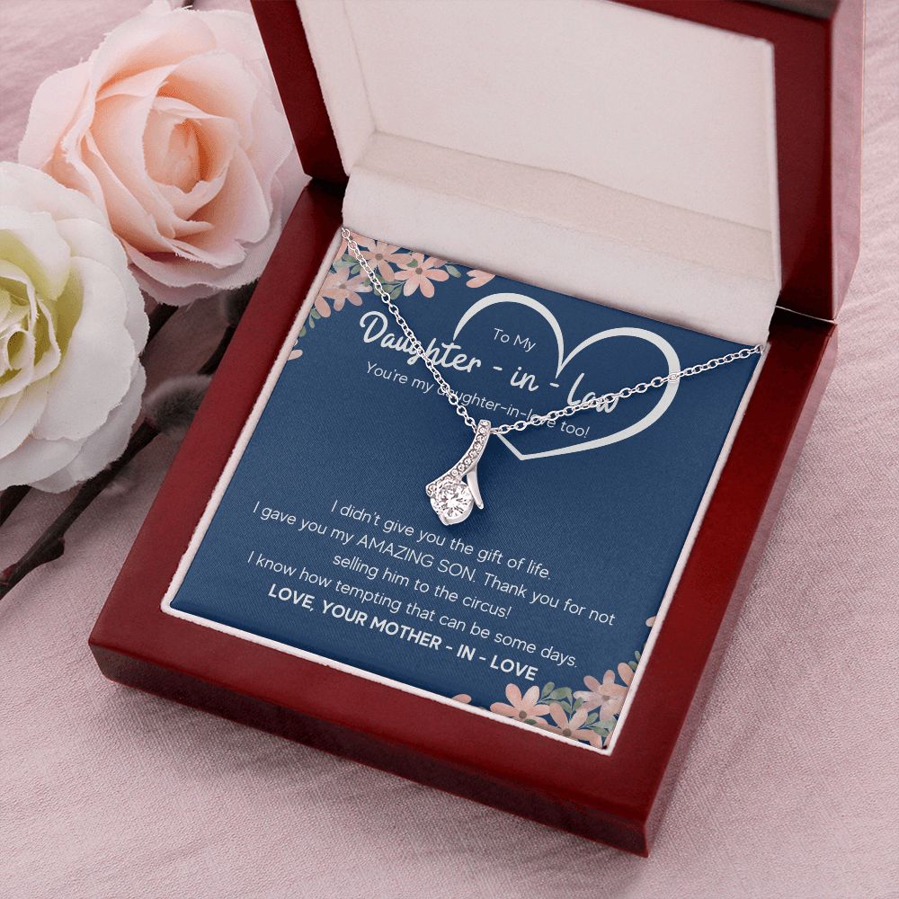 to my daughter in law necklace daughter in law gifts for wedding day gifts for daughter in law from mother in law necklace present - ON CLOUD NINE GIFTS