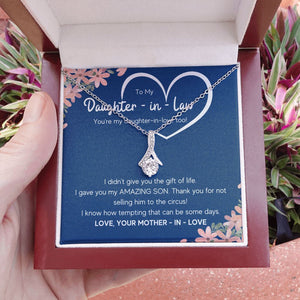 to my daughter in law necklace daughter in law gifts for wedding day gifts for daughter in law from mother in law necklace present - ON CLOUD NINE GIFTS