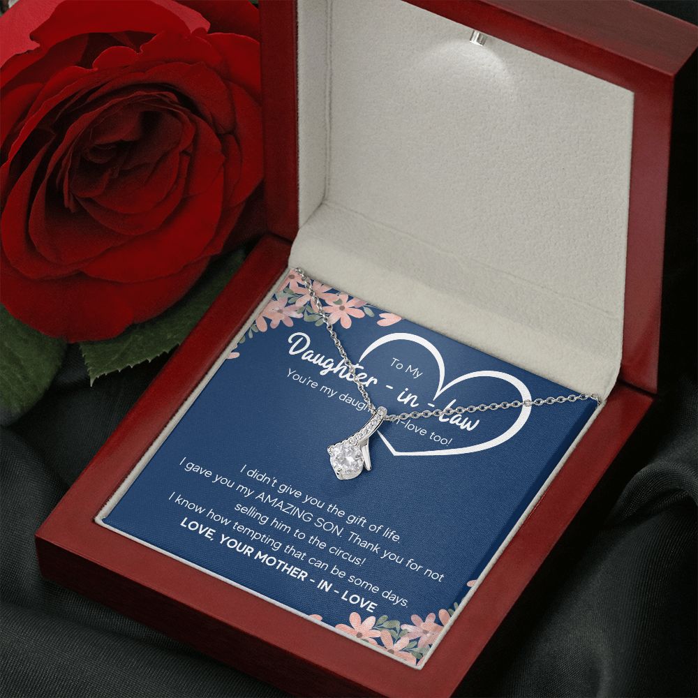 to my daughter in law necklace daughter in law gifts for wedding day gifts for daughter in law from mother in law necklace present - ON CLOUD NINE GIFTS