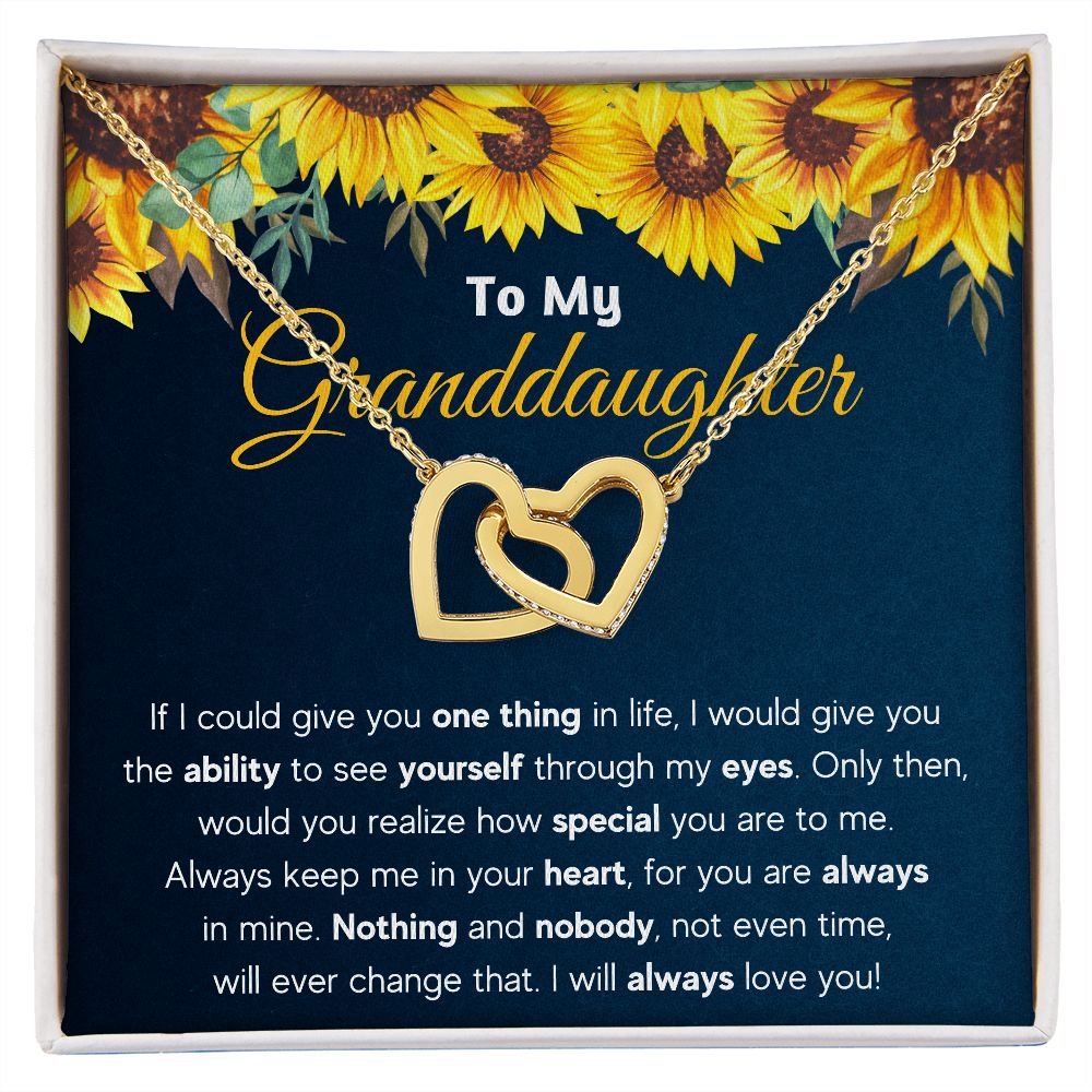 Gifts for adult granddaughter from grandmother and grandpa graduation birthday present Interlocking Necklace with Message Card and Gift Box - ON CLOUD NINE GIFTS