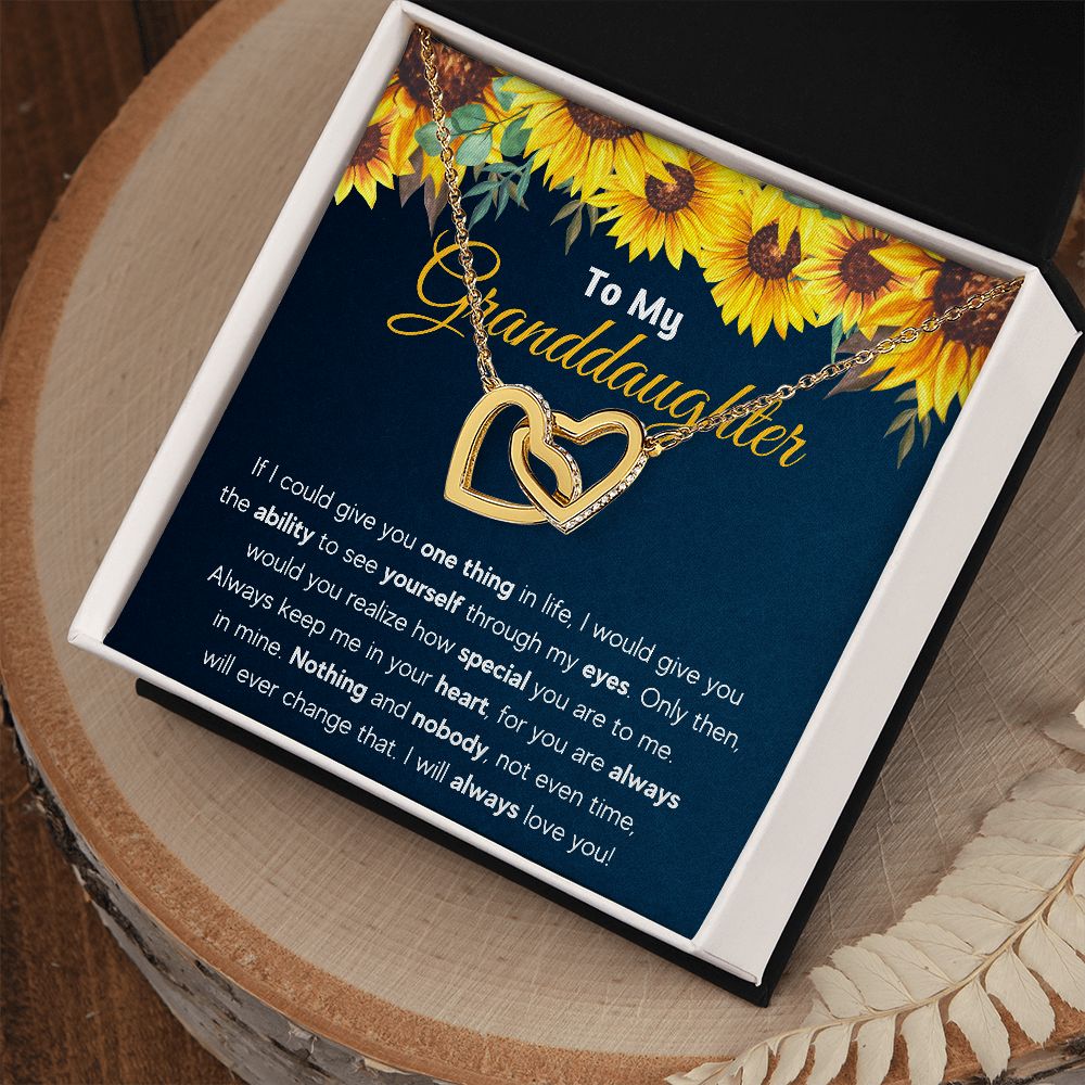 Gifts for adult granddaughter from grandmother and grandpa graduation birthday present Interlocking Necklace with Message Card and Gift Box - ON CLOUD NINE GIFTS