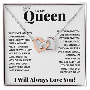To my queen couples necklace to my wife birthday love gifts gift for girlfriend to my soulmate necklace for women gift ideas womens jewelry - ON CLOUD NINE GIFTS