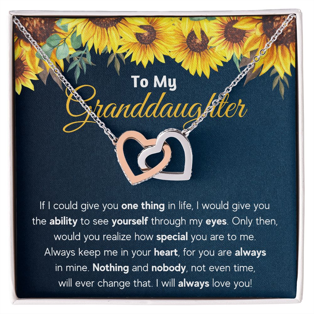 Gifts for adult granddaughter from grandmother and grandpa graduation birthday present Interlocking Necklace with Message Card and Gift Box - ON CLOUD NINE GIFTS