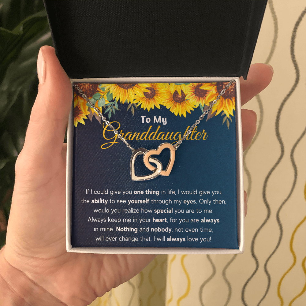 Gifts for adult granddaughter from grandmother and grandpa graduation birthday present Interlocking Necklace with Message Card and Gift Box - ON CLOUD NINE GIFTS