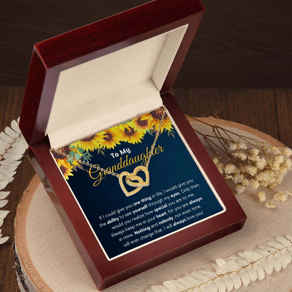 Gifts for adult granddaughter from grandmother and grandpa graduation birthday present Interlocking Necklace with Message Card and Gift Box - ON CLOUD NINE GIFTS