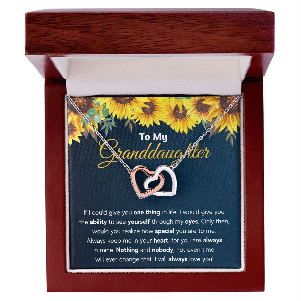 Gifts for adult granddaughter from grandmother and grandpa graduation birthday present Interlocking Necklace with Message Card and Gift Box - ON CLOUD NINE GIFTS