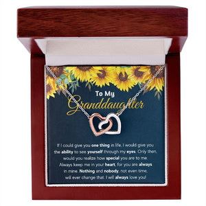 Gifts for adult granddaughter from grandmother and grandpa graduation birthday present Interlocking Necklace with Message Card and Gift Box - ON CLOUD NINE GIFTS