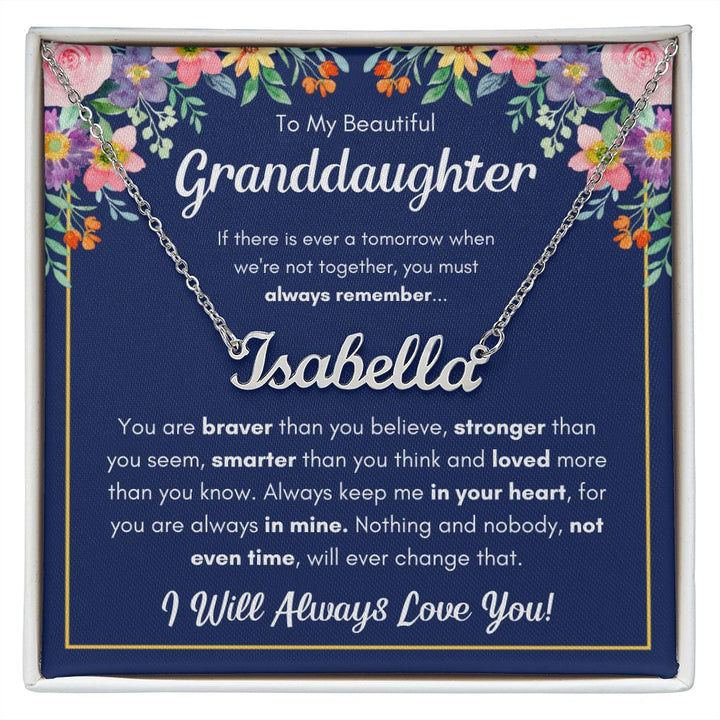 granddaughter personalized custom name necklace from grandmother grandpa teen girls gifts christmas ideas for granddaughter jewelry present - ON CLOUD NINE GIFTS