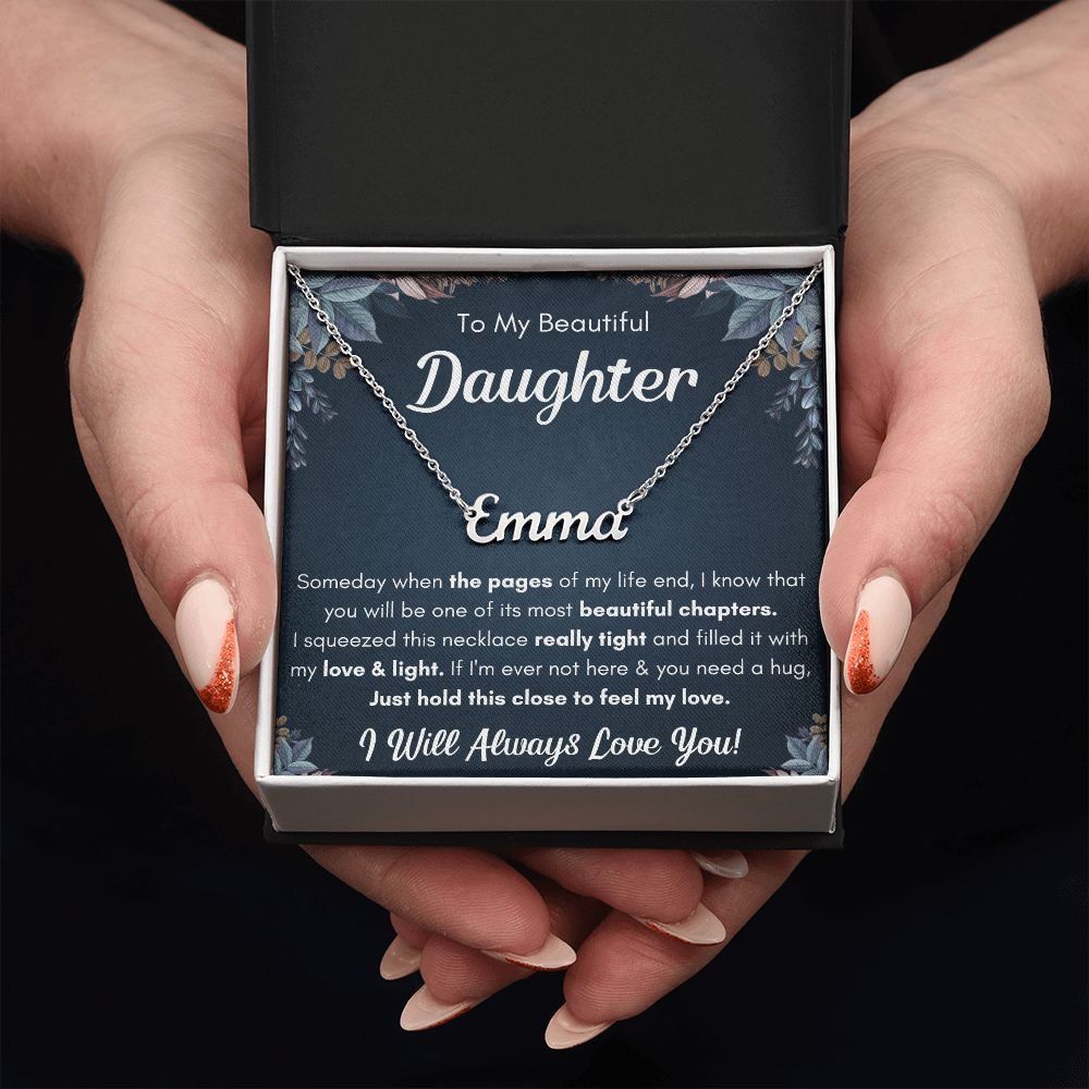 personalized gifts for daughter jewelry daddy and daughter gifts happy birthday daughter custom name necklace for women - ON CLOUD NINE GIFTS