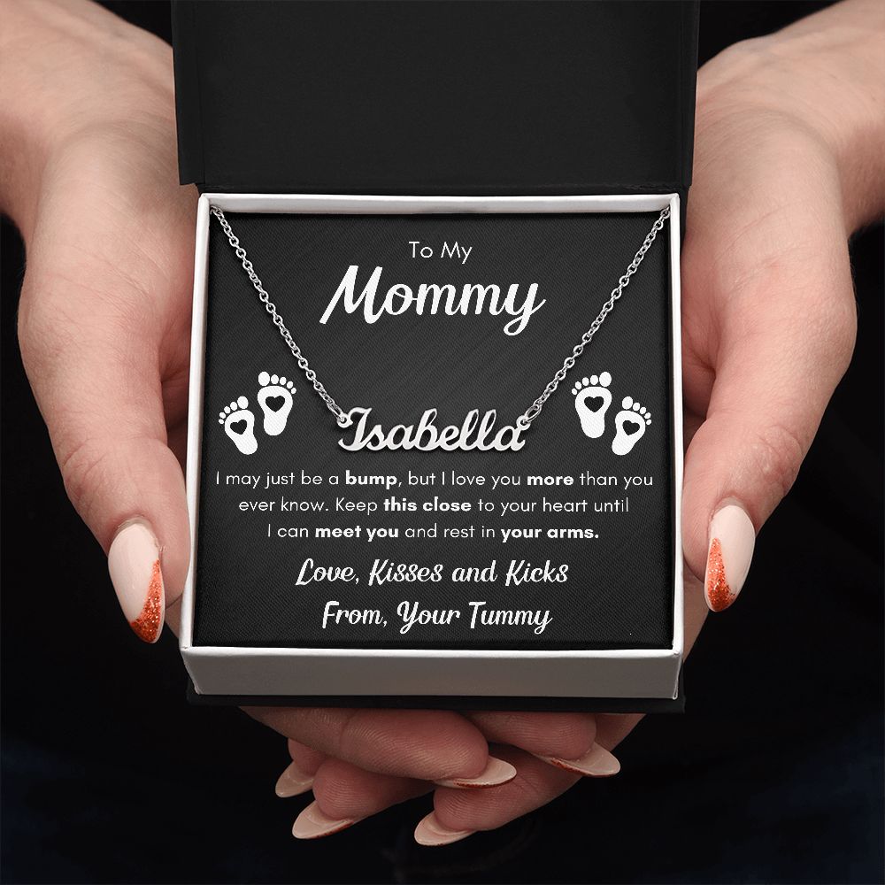 Personalized Custom Name Necklace gender reveal gifts mommy baby gift set cool gifts for new moms expecting necklace for pregnant women mom to be gifts for new mom - ON CLOUD NINE GIFTS