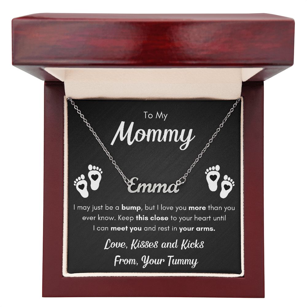 Personalized Custom Name Necklace gender reveal gifts mommy baby gift set cool gifts for new moms expecting necklace for pregnant women mom to be gifts for new mom - ON CLOUD NINE GIFTS