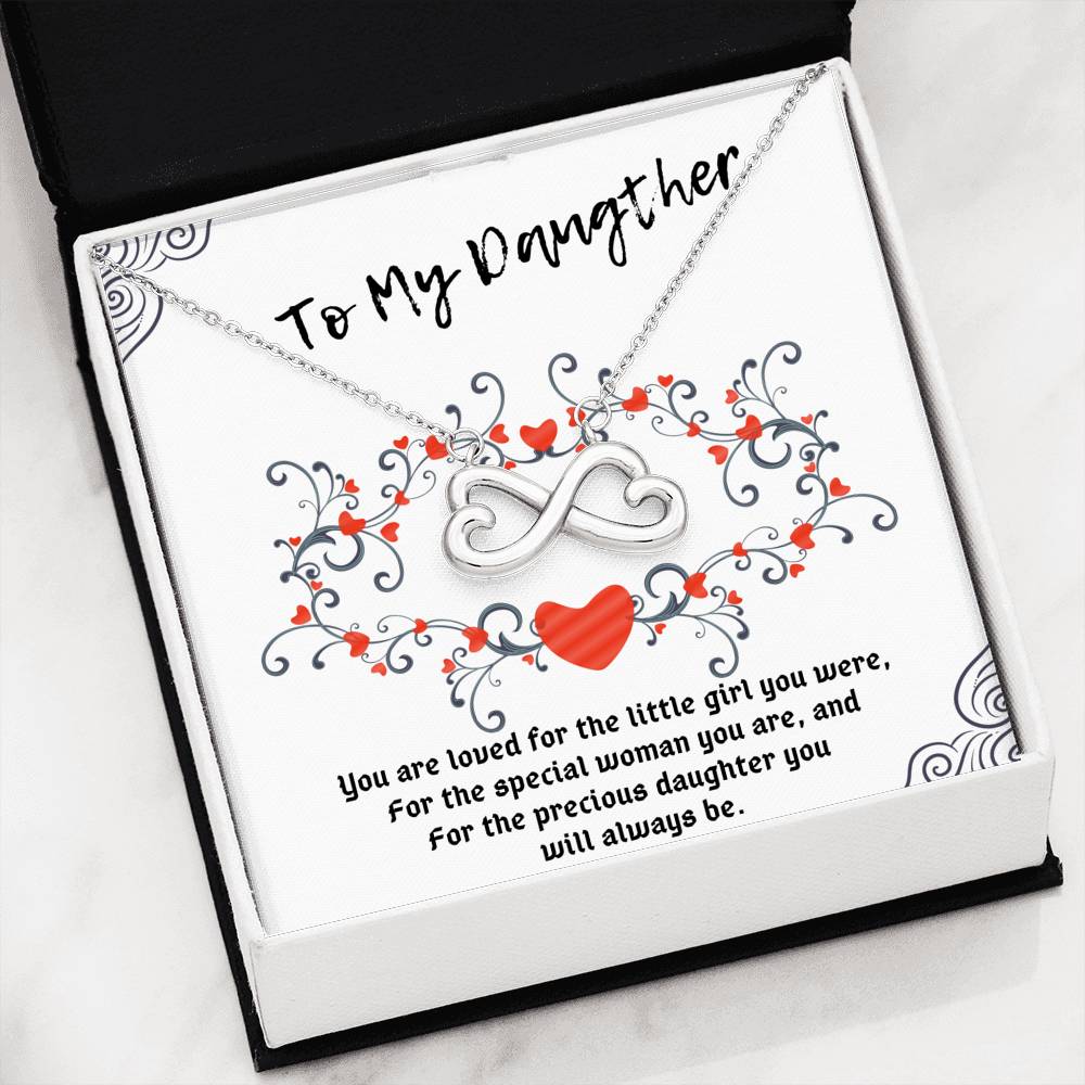 TO MY DAUGHTER INFINITY NECKLACE | MESSAGE CARD | GIFT BOX - ON CLOUD NINE GIFTS
