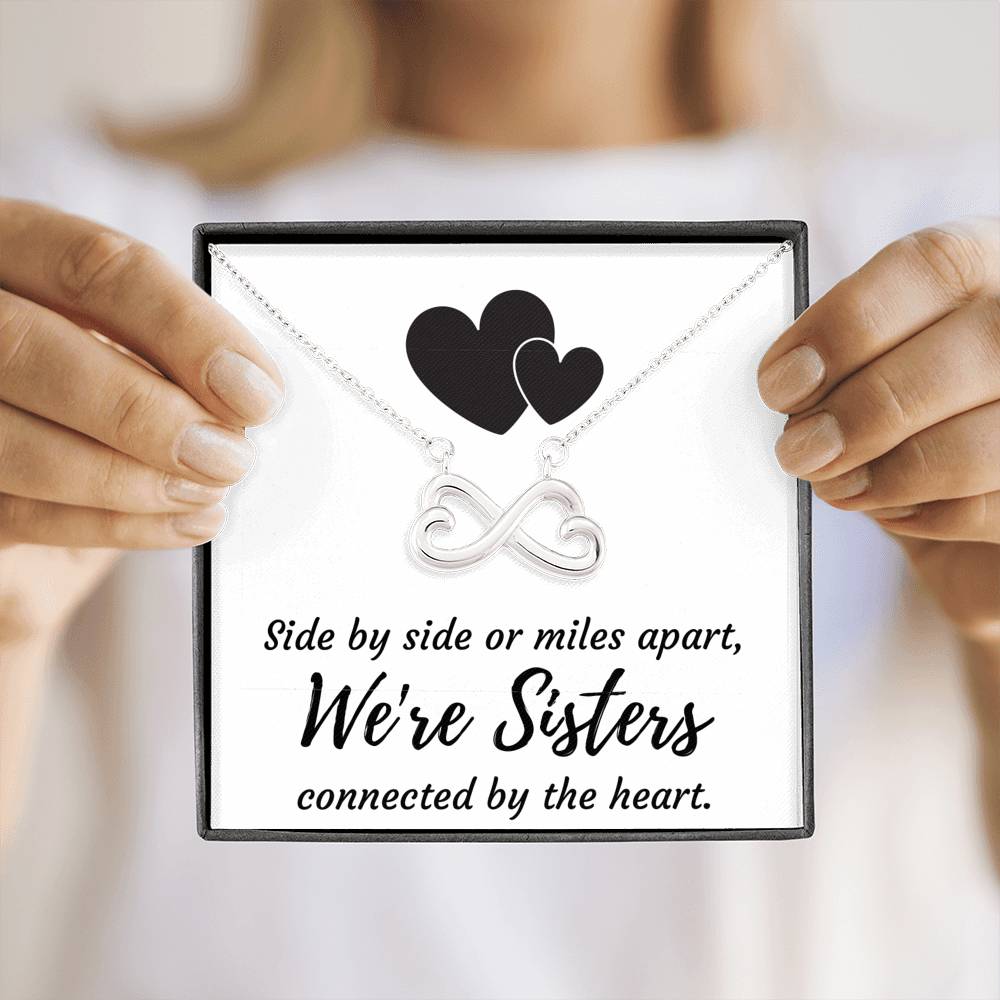 SISTERS INFINITY NECKLACE | MESSAGE CARD | GIFT BOX - ON CLOUD NINE GIFTS