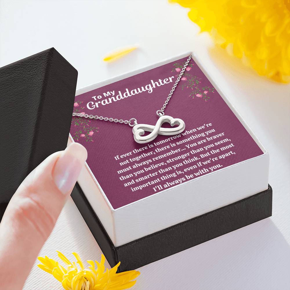 TO MY GRANDDAUGHTER "STRONGER THAN YOU SEEM - PURPLE" INFINITY NECKLACE GIFT SET - ON CLOUD NINE GIFTS