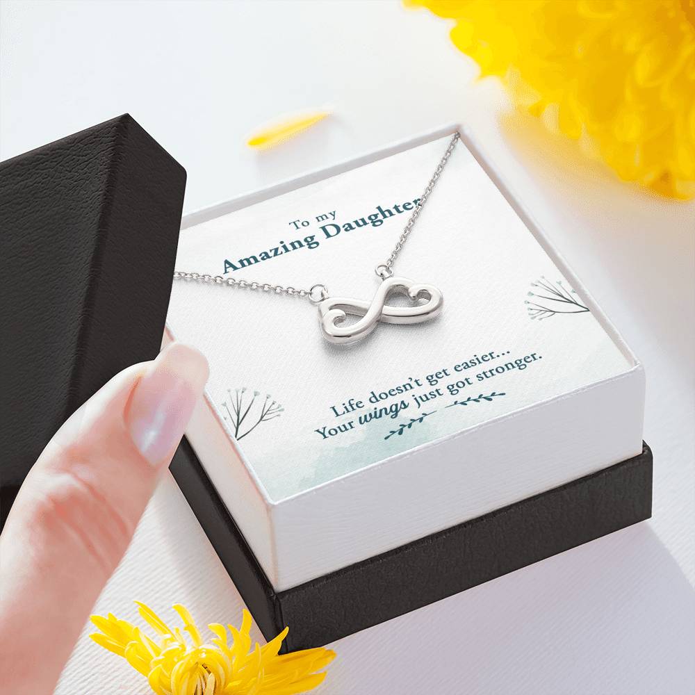 TO MY AMAZING DAUGHTER "WINGS" INFINITY NECKLACE GIFT SET - ON CLOUD NINE GIFTS