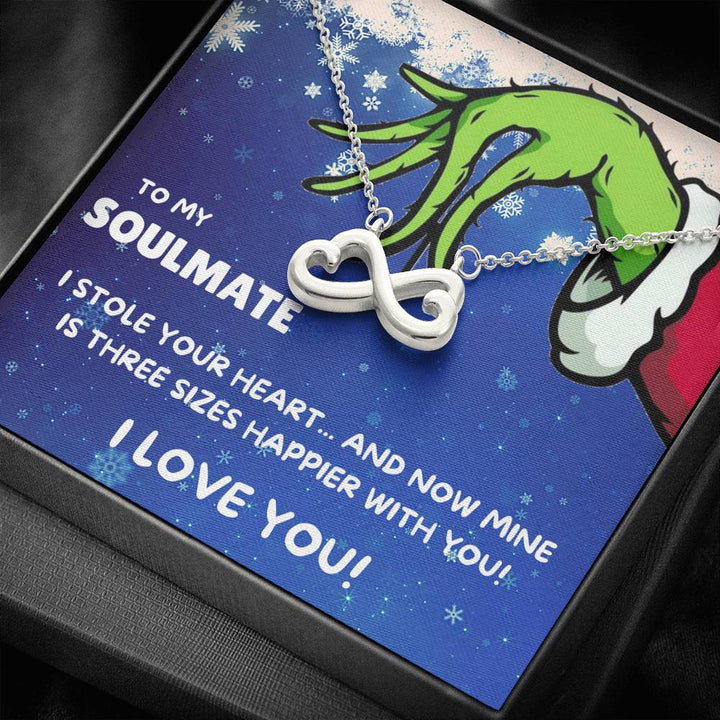 TO MY SOULMATE "THREE SIZES HAPPIER" INFINITY NECKLACE GIFT SET - ON CLOUD NINE GIFTS