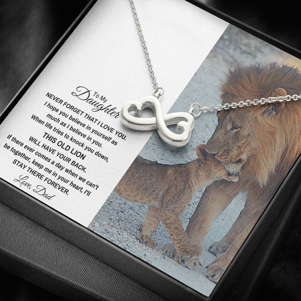 TO MY DAUGHTER "THIS OLD LION" INFINITY NECKLACE GIFT SET - ON CLOUD NINE GIFTS