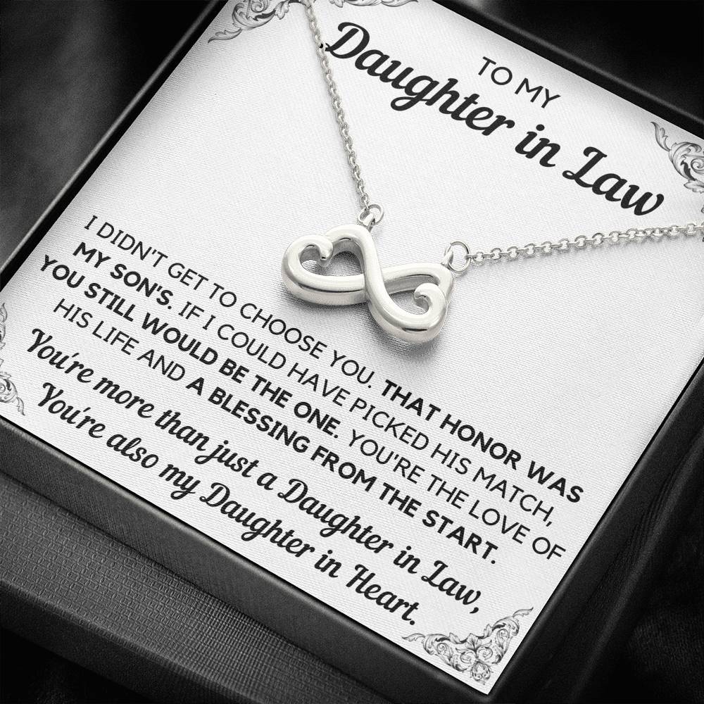 TO MY DAUGHTER-IN-LAW HONOR INFINITY NECKLACE GIFT SET - ON CLOUD NINE GIFTS