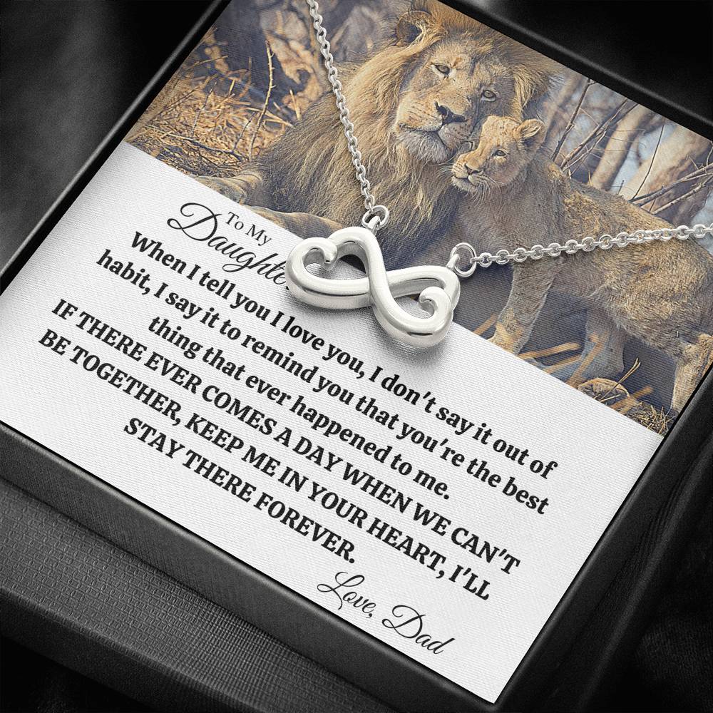TO MY DAUGHTER "OUT OF HABIT - LION" INFINITY NECKLACE GIFT SET - ON CLOUD NINE GIFTS