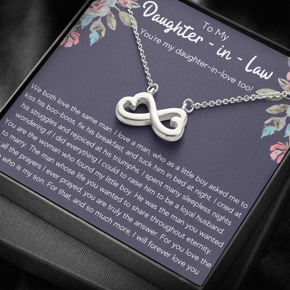 TO MY DAUGHTER IN LAW DAUGHTER IN LOVE INFINITY NECKLACE GIFT SET - ON CLOUD NINE GIFTS