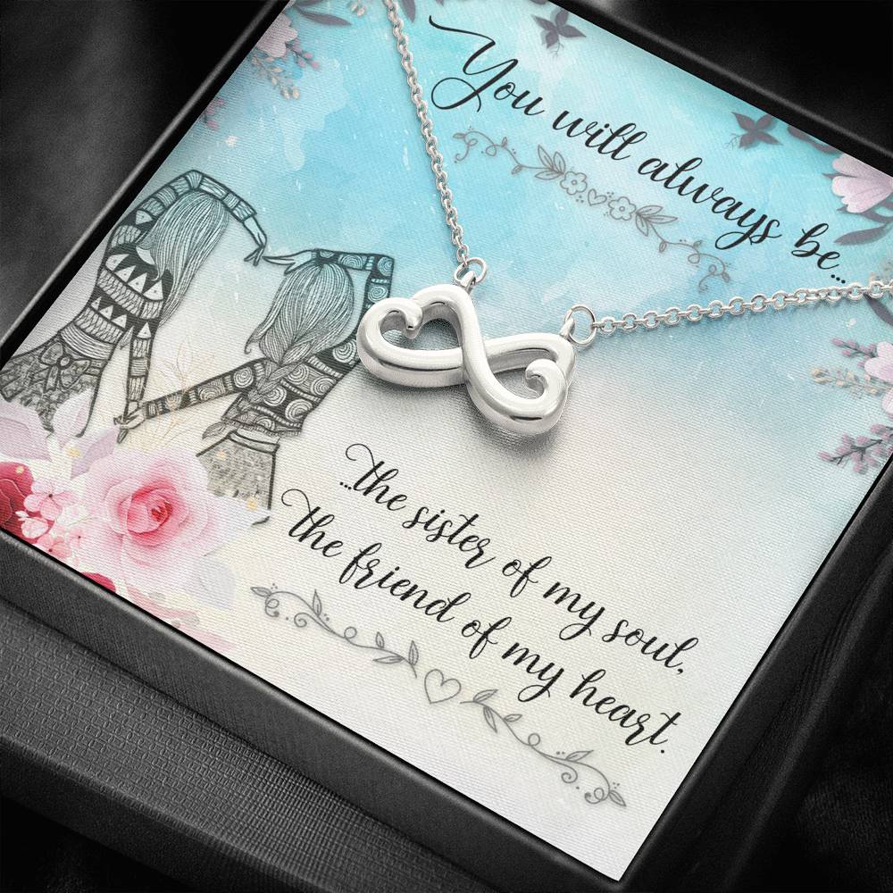 TO MY BEST FRIEND "SISTER OF MY SOUL" INFINITY HEARTS NECKLACE GIFT SET - ON CLOUD NINE GIFTS