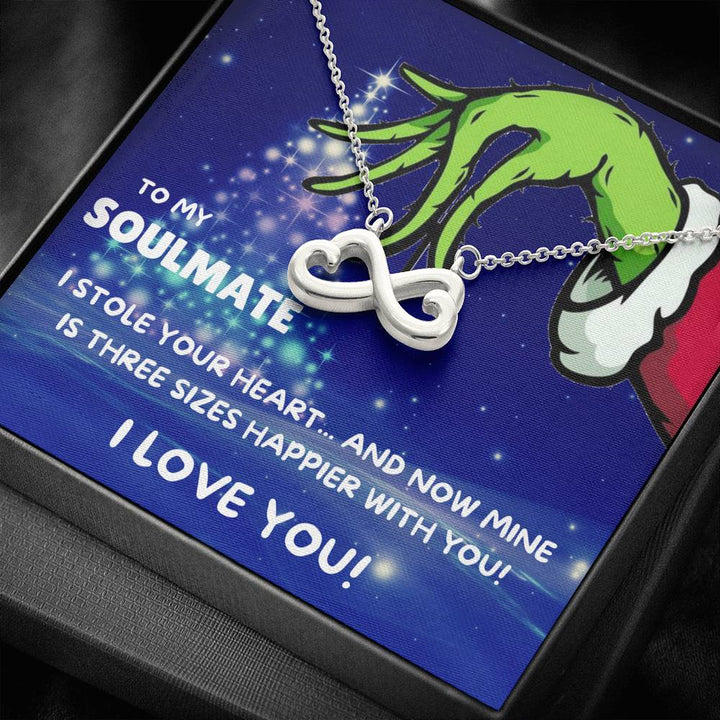 TO MY SOULMATE "THREE SIZES HAPPIER - TREE" INFINITY NECKLACE GIFT SET - ON CLOUD NINE GIFTS