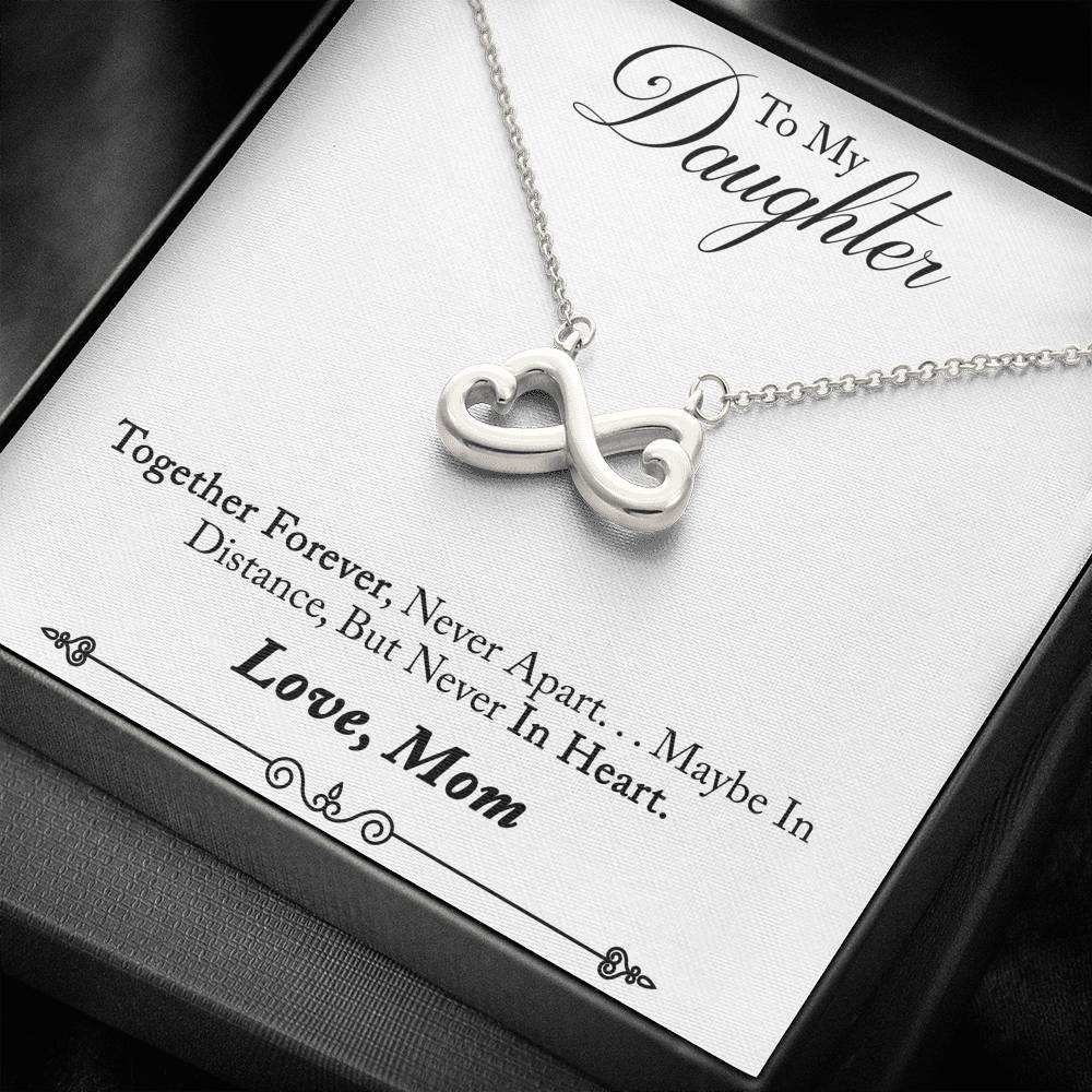 TO MY DAUGHTER "NEVER IN HEART - SO" INFINITY NECKLACE GIFT SET - ON CLOUD NINE GIFTS