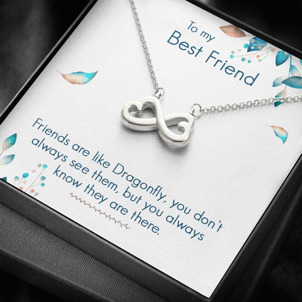 TO MY BEST FRIEND "DRAGONFLY" INFINITY NECKLACE GIFT SET - ON CLOUD NINE GIFTS