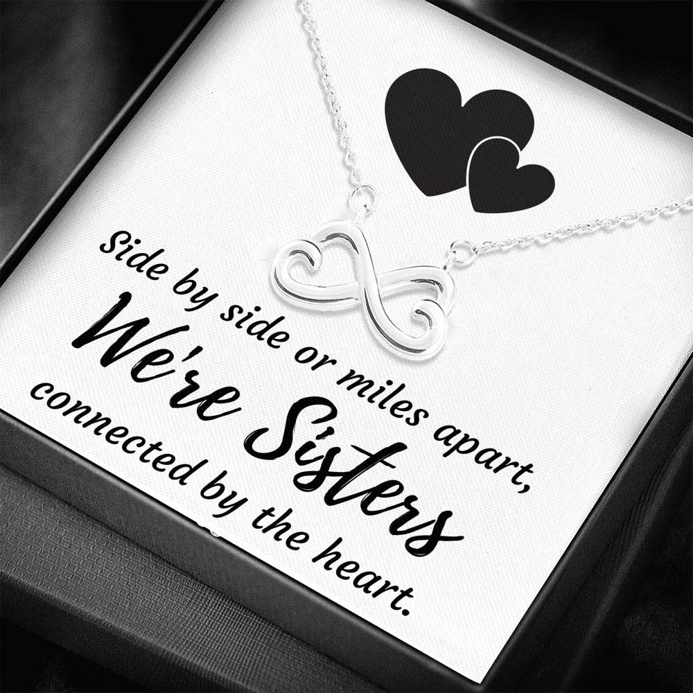 SISTERS INFINITY NECKLACE | MESSAGE CARD | GIFT BOX - ON CLOUD NINE GIFTS