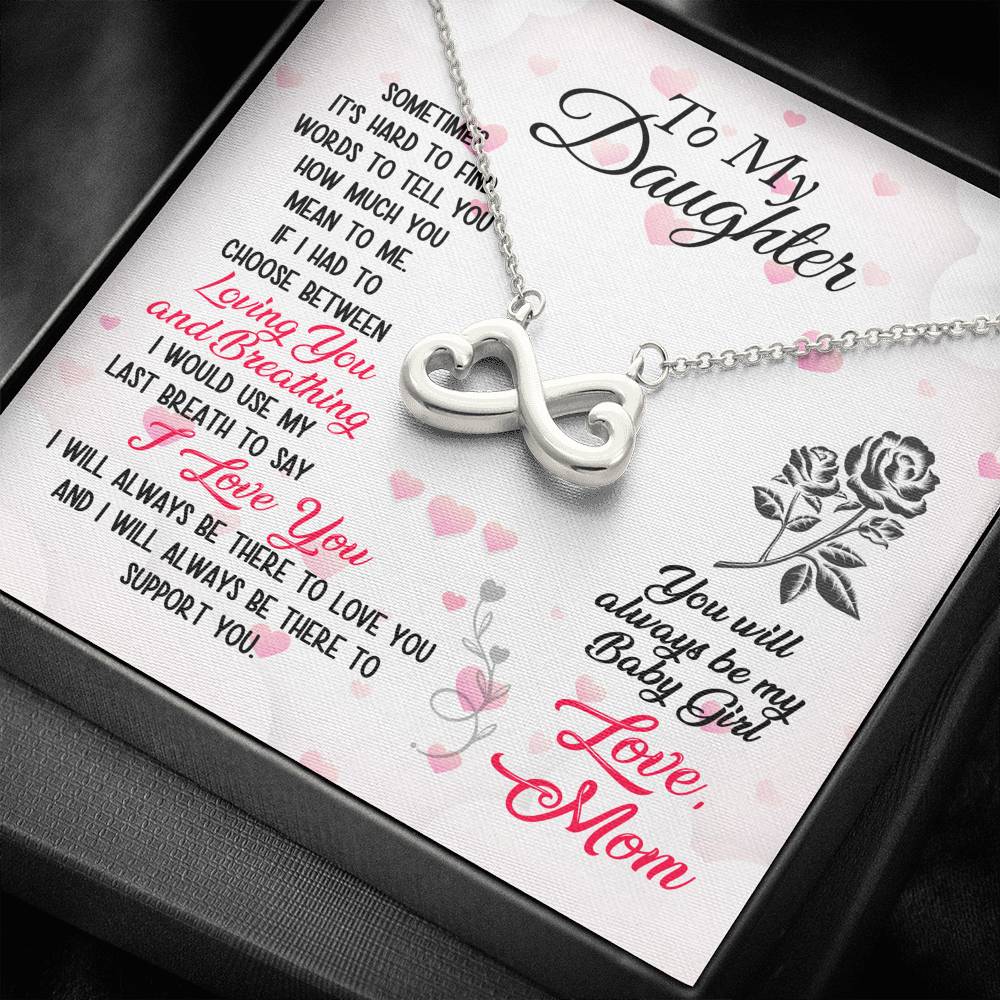 TO MY DAUGHTER "BREATHING" INFINITY NECKLACE GIFT SET - ON CLOUD NINE GIFTS