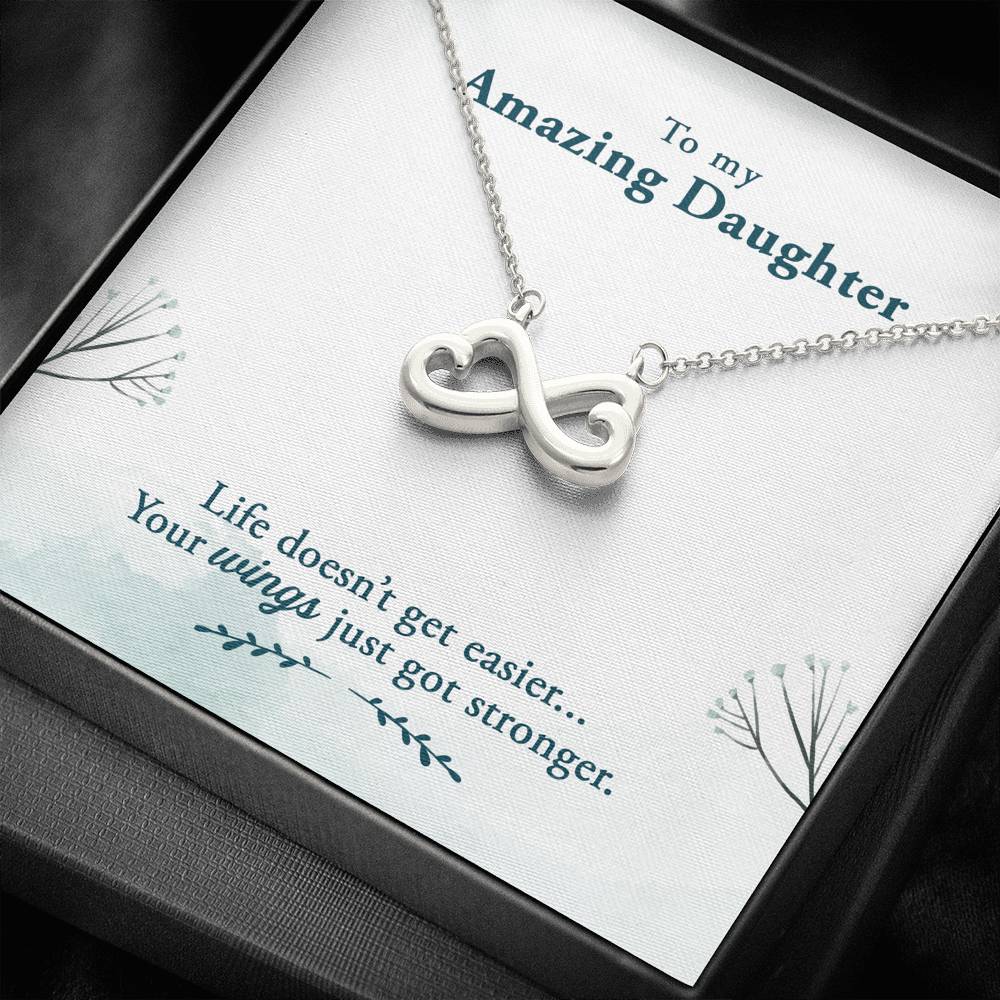TO MY AMAZING DAUGHTER "WINGS" INFINITY NECKLACE GIFT SET - ON CLOUD NINE GIFTS