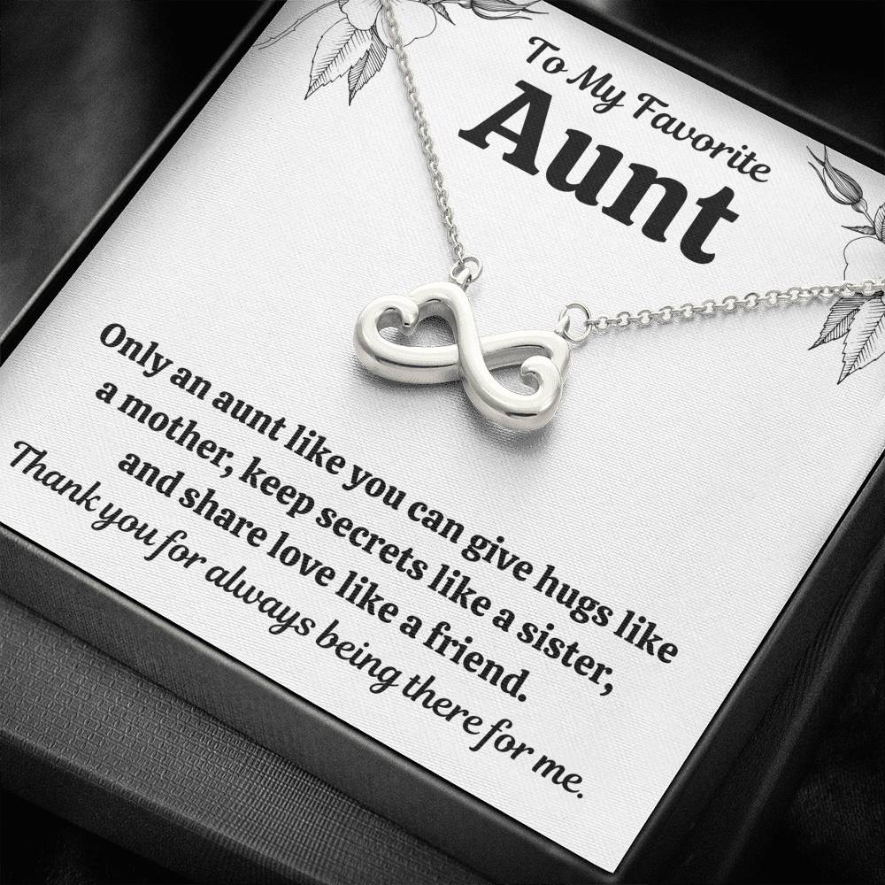 TO MY FAV AUNT "LIKE" INFINITY NECKLACE GIFT SET - ON CLOUD NINE GIFTS